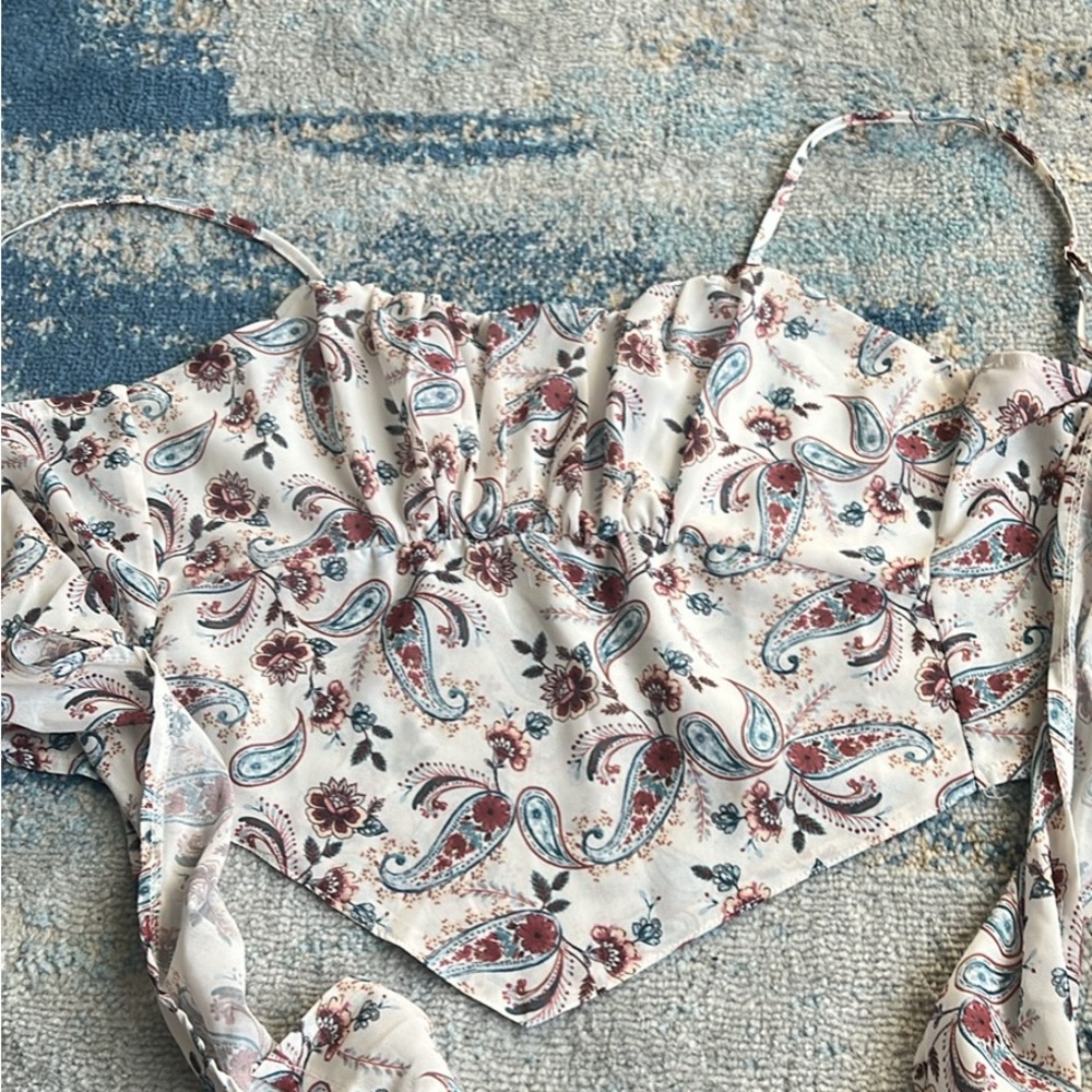 Boho Paisley Print Crop Top